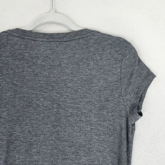 Athleta Dress Womens Small Gray Topanga Ruched T Shirt Stretch V Neck Casual - Picture 12 of 12